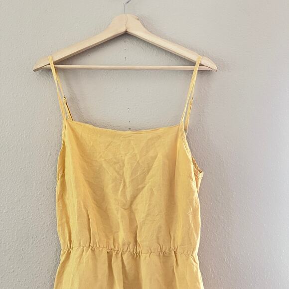Anthropologie Cloth and Stone yellow open tie on the back midi dress - Picture 3 of 10